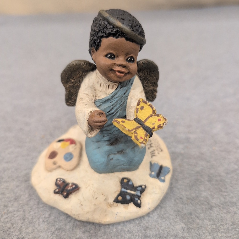 Martha Holcombe God Is Love Charity Black Angel Figurine Butterfly 1987 Vintage - Picture 1 of 6